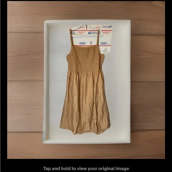 Old Navy Dress Womens 4X Brown Fit & Flare Midi Smocked Pockets Boho Cottage - Picture 2 of 3